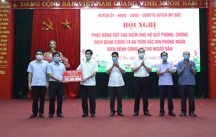 Huyện Mỹ Đức: Hơn 2,5 tỷ đồng ủng hộ Quỹ vắc xin và công tác phòng, chống dịch Covid-19