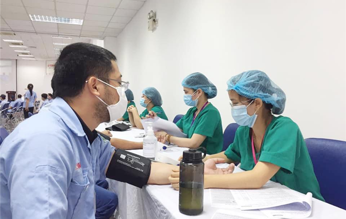 Huyện Sóc Sơn: Gần 2.300 công nhân khu công nghiệp Nội Bài được tiêm chủng vắc xin phòng Covid-19 