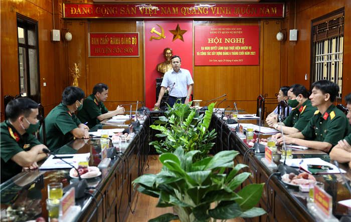 Đảng ủy Quân sự huyện Sóc Sơn ra nghị quyết lãnh đạo thực hiện nhiệm vụ và công tác xây dựng Đảng 6 tháng cuối năm 2021