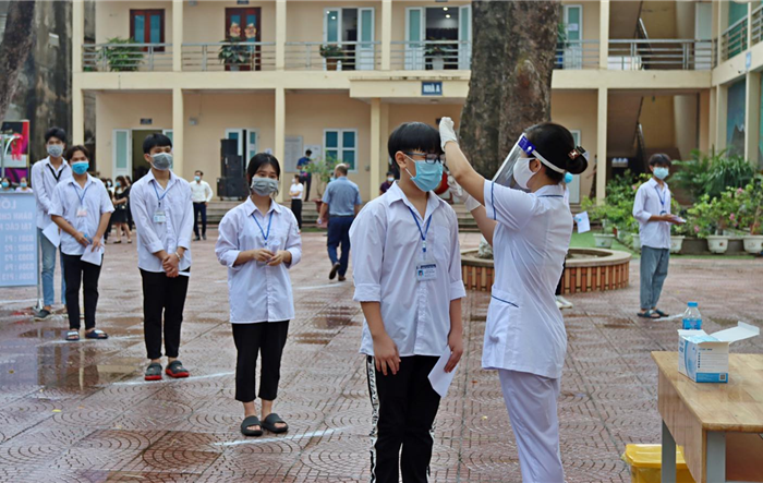 Thị xã Sơn Tây: Diễn tập phòng, chống dịch Covid-19 trong kỳ thi tuyển sinh vào lớp 10