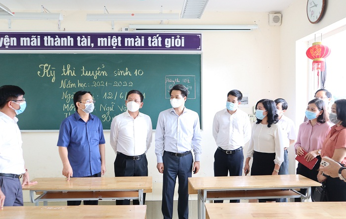 Kiểm tra công tác phòng, chống dịch Covid-19 gắn với tổ chức kỳ thi vào 10 năm học 2021-2022