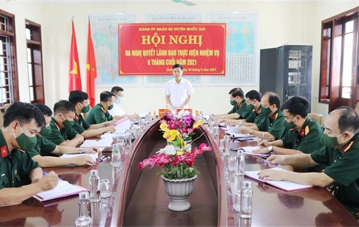 Đảng ủy Quân sự huyện Quốc Oai ra Nghị quyết lãnh đạo thực hiện nhiệm vụ 6 tháng cuối năm 2021