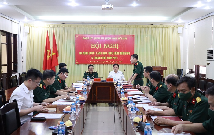 Đảng uỷ quân sự quận Nam Từ Liêm ra Nghị quyết lãnh đạo thực hiện nhiệm vụ 6 tháng cuối năm 2021