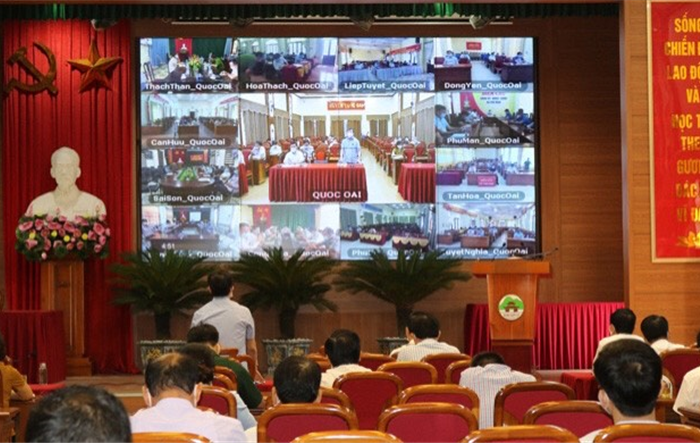 Ban Chỉ đạo phòng, chống dịch huyện Quốc  Oai giao ban công tác phòng, chống dịch Covid-19