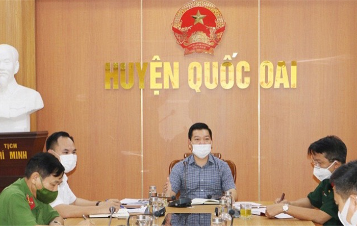 Chủ tịch UBND huyện Quốc Oai chỉ đạo công tác phòng, chống dịch Covid-19