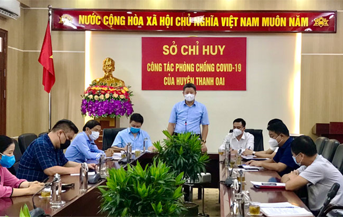 Phó Chủ tịch UBND Thành phố Nguyễn Mạnh Quyền kiểm tra việc thực hiện Chỉ thị số 17/CT-UBND tại huyện Thanh Oai