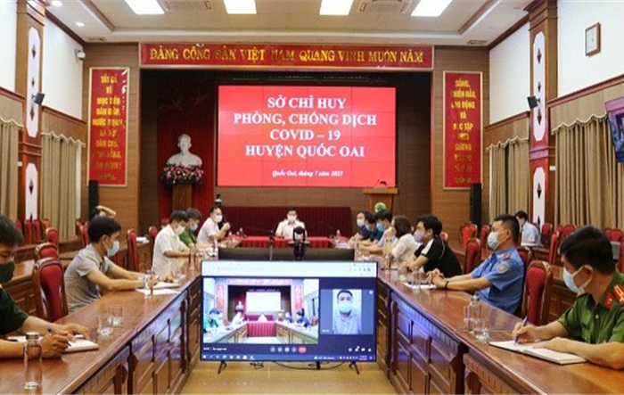Sở chỉ huy phòng, chống dịch huyện Quốc Oai họp khẩn chỉ đạo các biện pháp cấp bách phòng, chống dịch