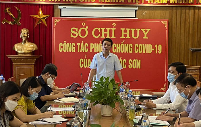 Sở Chỉ huy phòng chống Covid-19 huyện Sóc Sơn  giao ban phòng, chống dịch với 26 điểm cầu xã, thị trấn