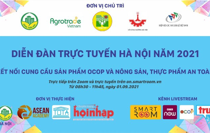 Diễn đàn trực tuyến Hà Nội 2021 - Kết nối cung cầu sản phẩm OCOP diễn ra vào ngày 1-9