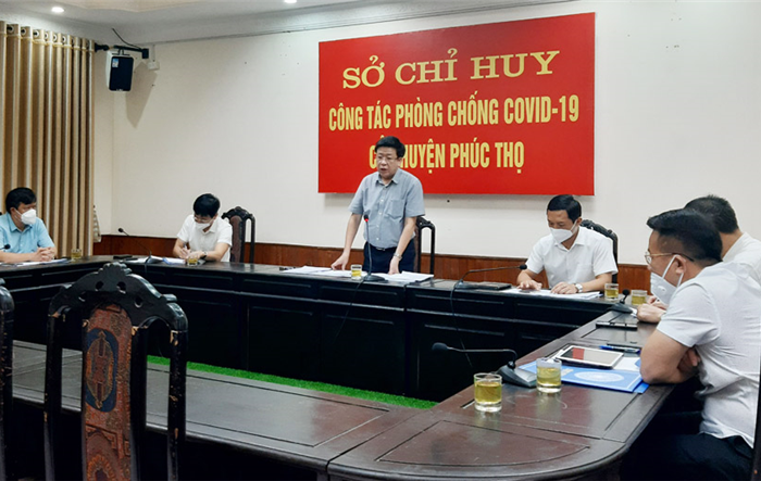 Phó Chủ tịch UBND Thành phố Dương Đức Tuấn kiểm tra công tác phòng, chống dịch tại huyện Phúc Thọ