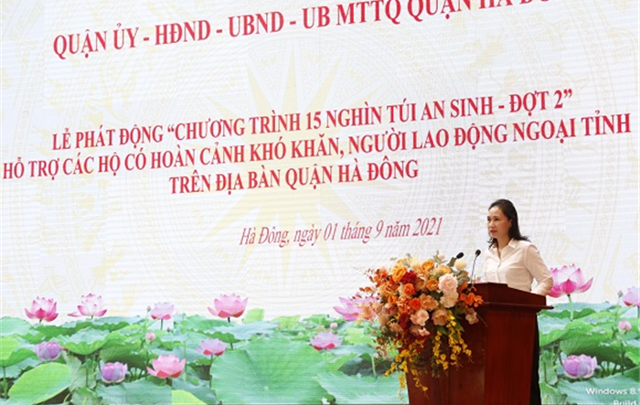 Quận Hà Đông phát động "Chương trình 15 nghìn túi an sinh - đợt 2" hỗ trợ hộ có hoàn cảnh khó khăn, người lao động ngoại tỉnh trên địa bàn Quận