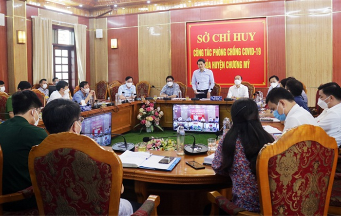 Trưởng ban Nội chính Thành ủy kiểm tra công tác phòng, chống dịch Covid-19 trên địa bàn huyện Chương Mỹ