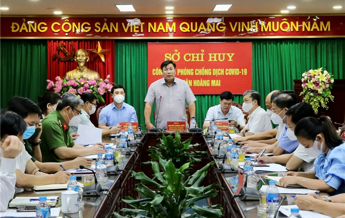 Quận Hoàng Mai tổ chức Hội nghị giao ban Ban Chỉ đạo phòng, chống dịch Covid-19