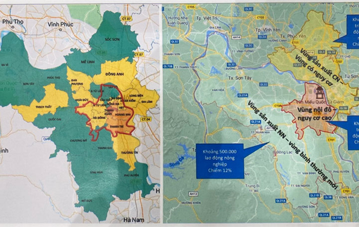 Phương án phân vùng 30 quận, huyện, thị xã của Hà Nội phòng, chống dịch Covid-19 từ ngày 6-9 đến 21-9