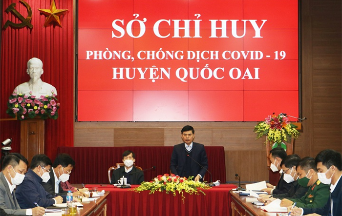 Bí thư Huyện uỷ Quốc Oai: Tiếp tục xây dựng phương án phòng, chống dịch Covid-19 ở mức cao nhất