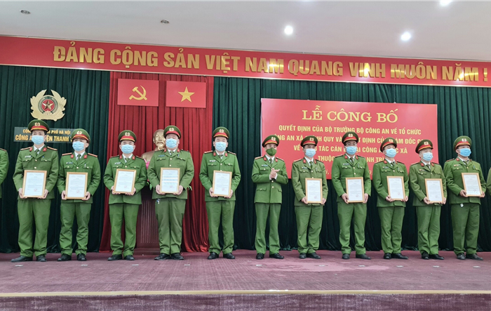 Công an huyện Thanh Trì tổ chức Lễ công bố Quyết định của Bộ trưởng Bộ Công an về tổ chức Công an xã chính quy