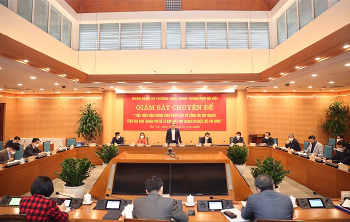 Đoàn giám sát của Đoàn đại biểu Quốc hội và HĐND Thành phố giám sát thực hiện chính sách pháp luật về công tác quy hoạch 