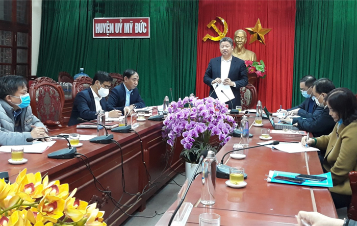 Phó Chủ tịch UBND Thành phố Nguyễn Mạnh Quyền kiểm tra công tác phòng, chống dịch Covid-19 tại huyện Mỹ Đức