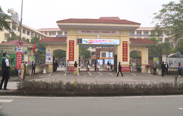 Huyện Thanh Trì diễn tập đón học sinh trở lại trường sau Tết Nguyên đán 