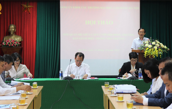 Hội thảo “Mối quan hệ giữa cấp ủy với Hội đồng trường, Ban Giám hiệu trong nhà trường”