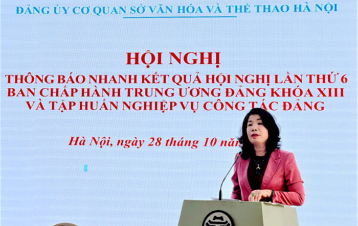 Sở Văn hoá và Thể thao thành phố thông báo nhanh kết quả Hội nghị lần thứ 6 Ban Chấp hành Trung ương Đảng khóa XIII