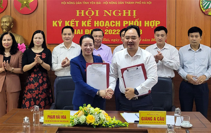 Hội Nông dân thành phố Hà Nội và Hội Nông dân tỉnh Yên Bái ký kết kế hoạch phối hợp giai đoạn 2022-2023