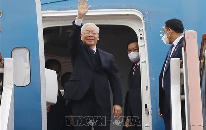 Tổng Bí thư Nguyễn Phú Trọng đến Thủ đô Bắc Kinh, bắt đầu chuyến thăm chính thức Trung Quốc