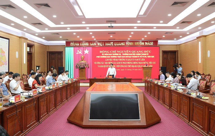 Quận uỷ Nam Từ Liêm tăng cường công tác cải cách tư pháp, phòng chống tham nhũng, tiêu cực, giải quyết đơn thư, tiếp công dân