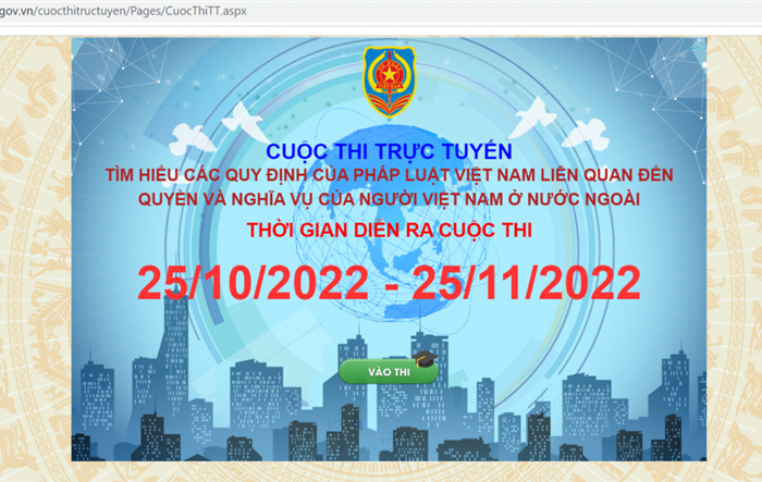 Tích cực tham gia cuộc thi trực tuyến về quyền, nghĩa vụ của người Việt Nam ở nước ngoài