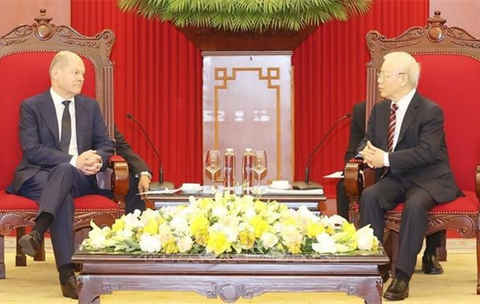 Tổng Bí thư Nguyễn Phú Trọng tiếp Thủ tướng Olaf Scholz