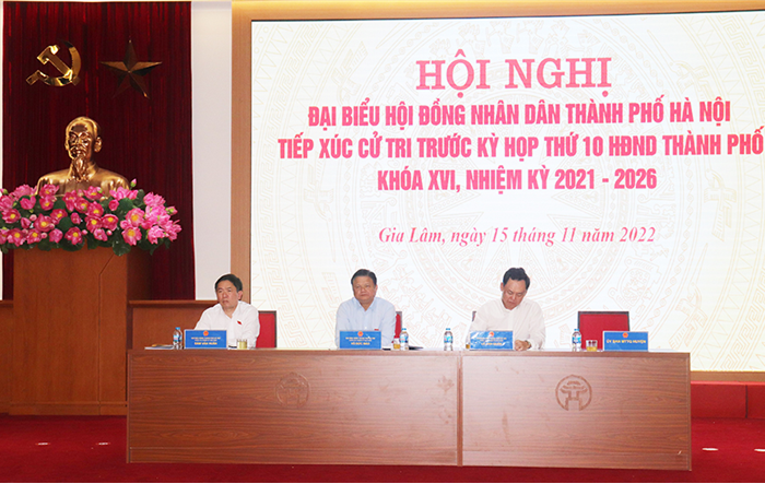 Trưởng ban Tổ chức Thành uỷ tiếp xúc cử tri huyện Gia Lâm trước kỳ họp thứ mười HĐND thành phố