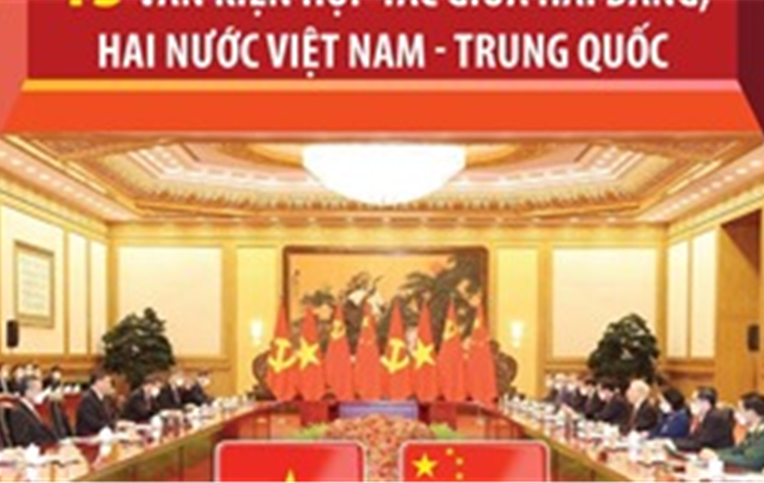 13 văn kiện hợp tác giữa hai Đảng, hai nước Việt Nam - Trung Quốc