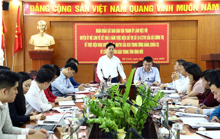 Huyện Mê Linh: Đẩy mạnh tuyên truyền các chủ trương của Đảng, chính sách, pháp luật của Nhà nước về tôn giáo đến dân dân
