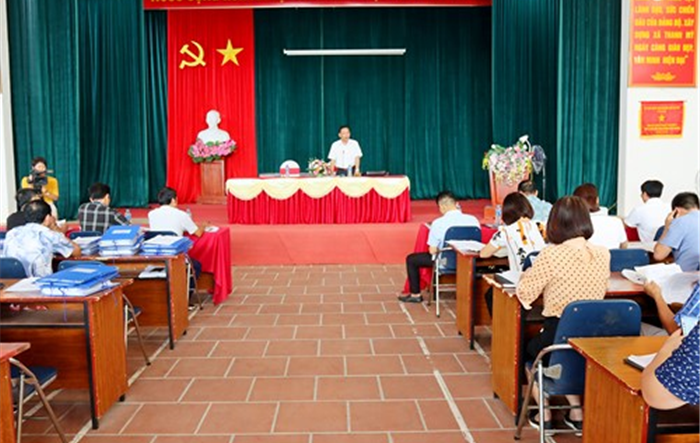 Thị xã Sơn Tây đánh giá tiến độ thực hiện xây dựng nông thôn mới nâng cao tại xã Thanh Mỹ