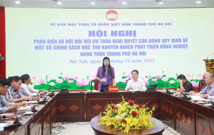 Hội nghị phản biện xã hội chính sách đặc thù khuyến khích phát triển nông nghiệp