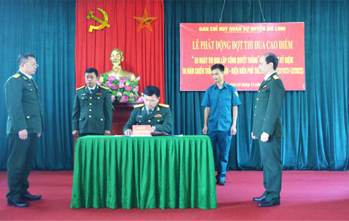 Ban Chỉ huy quân sự huyện Mê Linh phát động đợt cao điểm ''50 ngày thi đua lập công quyết thắng''