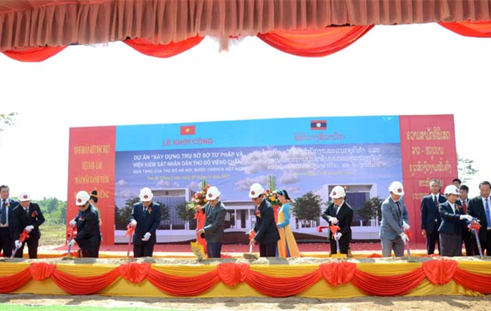 Khởi công Dự án xây dựng Trụ sở Sở Tư pháp và Viện Kiểm sát Thủ đô Viêng Chăn (Lào) 