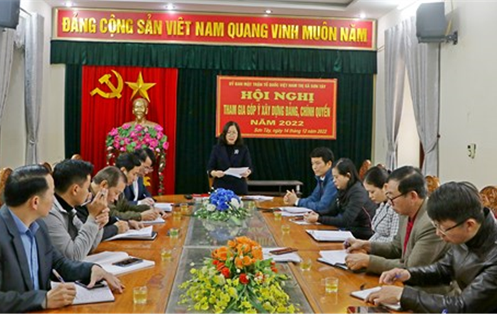 Mặt trận Tổ quốc thị xã Sơn Tây góp ý xây dựng Đảng, xây dựng chính quyền năm 2022