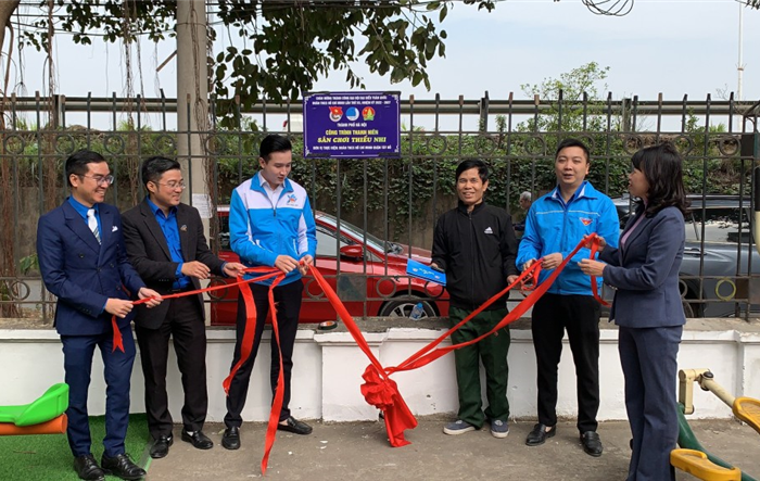 Quận đoàn Tây Hồ: Khánh thành sân chơi thiếu nhi mừng thành công Đại hội Đoàn