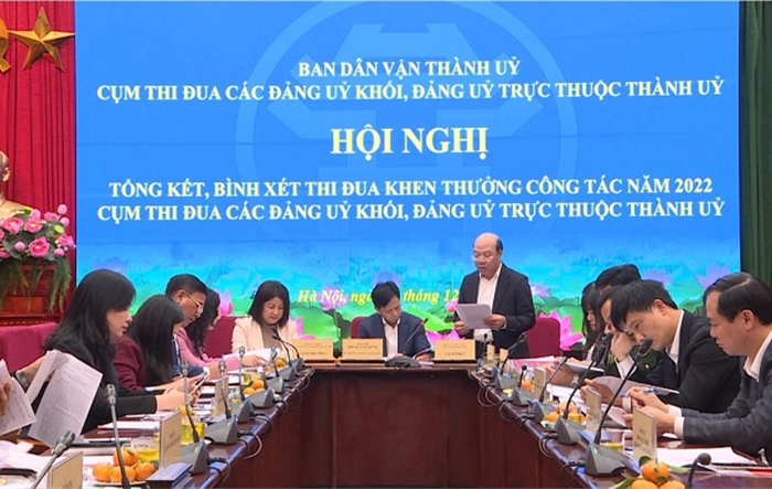 Cụm thi đua các Đảng ủy Khối, Đảng ủy trực thuộc Thành ủy tổng kết công tác thi đua năm 2022