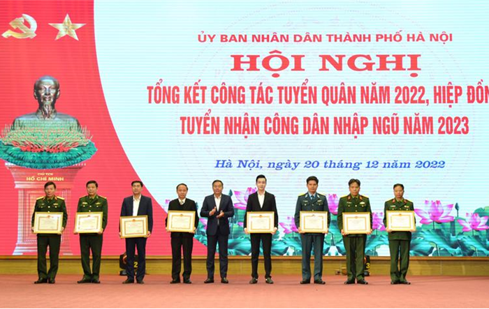 Tổng kết công tác tuyển quân năm 2022, hiệp đồng tuyển nhận công dân nhập ngũ năm 2023