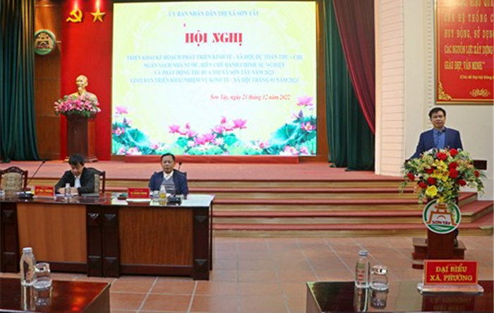Thị xã Sơn Tây triển khai kế hoạch kinh tế - xã hội, phát động phong trào thi đua năm 2023