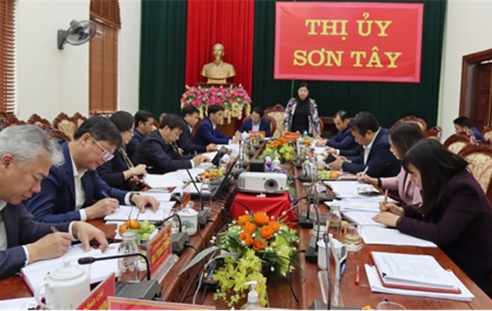 Hội nghị kiểm điểm Ban Thường vụ Thị ủy Sơn Tây năm 2022