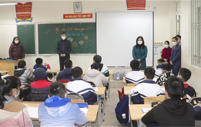 26.459 học sinh Tiểu học huyện Gia Lâm quay trở lại trường học trực tiếp