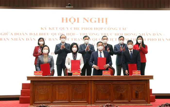 Đoàn ĐBQH - HĐND - UBND - Uỷ ban MTTQ Việt Nam thành phố Hà Nội: Ký kết Quy chế phối hợp công tác giai đoạn 2021-2026