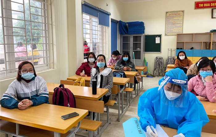 Quận Hà Đông diễn tập công tác phòng, chống dịch Covid-19 chuẩn bị đón học sinh tiểu học và lớp 6 trở lại trường
