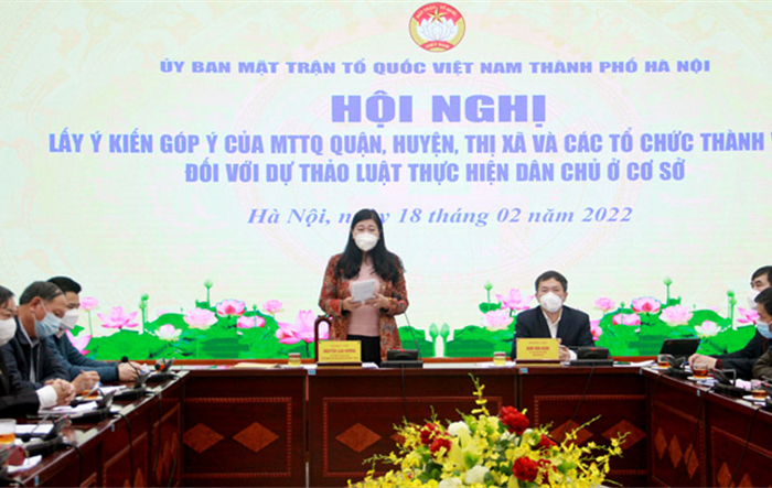 Hội nghị lấy ý kiến góp ý đối với dự thảo Luật Thực hiện dân chủ ở cơ sở