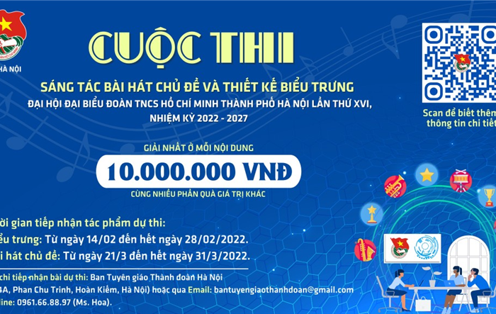 Thành đoàn Hà Nội: Phát động cuộc thi sáng tác bài hát và biểu trưng tuyên truyền Đại hội Đoàn Thành phố