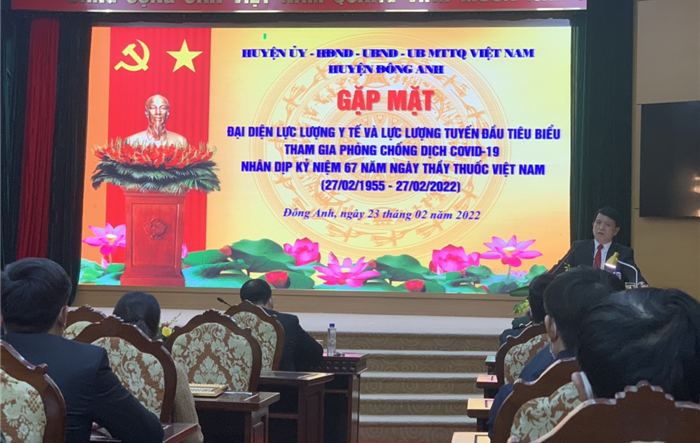 Huyện Đông Anh gặp mặt lực lượng tuyến đầu tiêu biểu tham gia phòng, chống dịch Covid-19