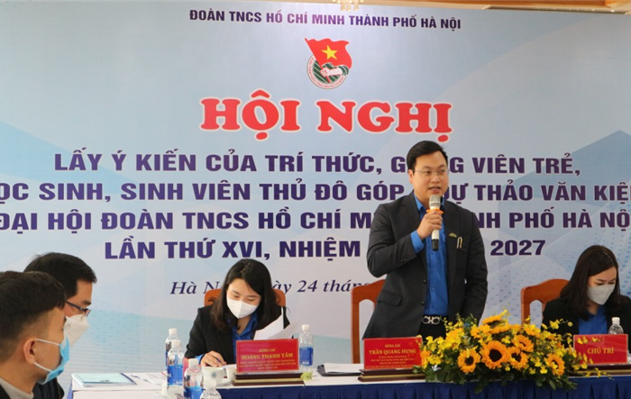 Trí thức, giảng viên trẻ, học sinh, sinh viên Thủ đô góp ý Dự thảo Văn kiện Đại hội Đoàn TNCS Hồ Chí Minh thành phố Hà Nội lần thứ XVI, nhiệm kỳ 2022-2027